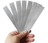 YXSF Pegatinas Reflectantes Autoadhesivas Blanco/Plateado | 8 Unidades | 2cm x 15cm | Alta Visibilidad Nocturna + Impermeable | para Ropa, Cascos, Bicicletas, Coches, Motos | Resistente al Desgaste