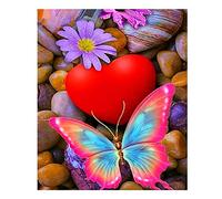 Yxsnow Diy Pintura De Diamante 5D Piedras De Corazón De Mariposa Diy Punto De Cruz Rhinestone Taladro Artes Pintura Por Números Mosaico Decoración Craft