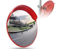 YXWYXWA 18"/22"/24"/30"/32"/ 39" Exterior, Espejo Curvo, Espejo de tráfico, Espejo de Seguridad, Espejo de Punto Ciego para Entrada, Soporte Ajustable, para Exterior