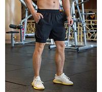YXWYXWA 2 in 1 Running Shorts Jogging Gym Fitness Training Quick Dry Outdoor Beach Short Pants Male