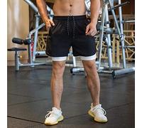 YXWYXWA 2 in 1 Running Shorts Jogging Gym Fitness Training Quick Dry Outdoor Beach Short Pants Male