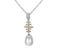 YXWYXWA 925 Sterling Silver Necklace Elegant, Pendant Necklaces for Women Trendy with Pearl and Cubic Zirconia Jewelry Silver