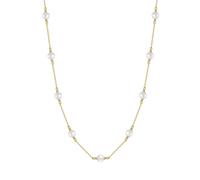 YXWYXWA 925 Sterling Silver Necklace Long, Chain Necklaces Women Elegant 6mm Pearl Chain Necklaces Silver/Gold Jewelry