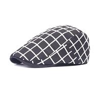 YXWYXWA Autumn Plaid Cloth Beret Men's British Wind Tongue Hat Forward Hat