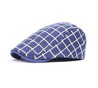 YXWYXWA Autumn Plaid Cloth Beret Men's British Wind Tongue Hat Forward Hat