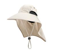 YXWYXWA Autumn Sun Hat Men Women Bucket Hat with Neck Flap Outdoor UV Protection Large Wide Brim Hiking Fishing Mesh Cap
