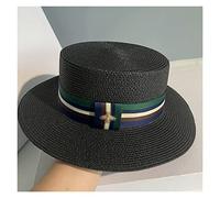 YXWYXWA Beach Hat Men Ladies Sun Hat White Black Hat Flat Top Hat Sun Hat Beach Hat Sunshade