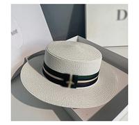 YXWYXWA Beach Hat Men Ladies Sun Hat White Black Hat Flat Top Hat Sun Hat Beach Hat Sunshade