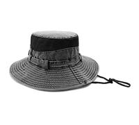 YXWYXWA Big Brim Fisherman Hat Spring and Summer Mesh Breathable Sun Hat Washed Cowboy Hat Outdoor Leisure Basin Hat