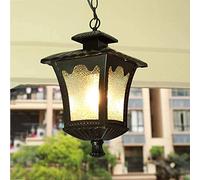 YXWYXWA Black Square Retro Outdoor Hanging Lamp 1xE27 - Waterproof IP44 - Dining Room Balcony Decorative Pavilion Corridor Antique Pendant Outdoor Pendant Lights Interesting