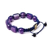 YXWYXWA Bracelet Beaded Bracelets,Braided Bracelets Natural Amethyst Stone Beads Bangles Blue Adjustable Crystal Bracelet Reiki Crystal Jewelry for Men Women
