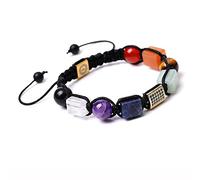 YXWYXWA Bracelet Beaded Bracelets,Braided Bracelets Natural Colorful Stone Beads Gold Rectangle Pendant Bangles Adjustable Crystal Bracelet Reiki Crystal Jewelry for Men Women