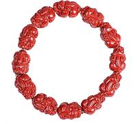 YXWYXWA Bracelet Beaded Bracelets,Protection Bracelets for Men Women,Cinnabar Bracelet Lucky Amulet Bracelet Feng Shui Lucky Bracelet Elastic Lucky Charm Crystal Bracelet Reiki Chakra Meditation