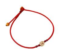 YXWYXWA Bracelet Feng Shui Red String Bracelet Gilded Sterling Silver Lucky Charm Braid Rope Adjustable Bracelet Spiritual Amulet Ward Off Evil Spirits for Money Prosperity,Old Coin