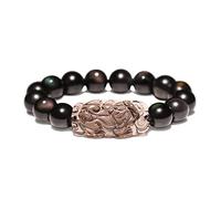 YXWYXWA Bracelet Natural Gold Obsidian/Piyao Wealth Bracelet Reiki Crystal Bracelet Spiritual Chakra Bracelet Amulet Lucky Adjustable Ward Off Evil Bracelet Men Women,Style d,14mm