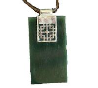 YXWYXWA Bracelet Rectangle Pendant 925 Silver Plant Rectangle Hetian Jade Fine Jewelry Pendants