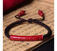 YXWYXWA Brazalete Feng Shui Pulsera de Riqueza para Mujeres Cinnabar Mantra de Seis Caracteres Sutra pi pi yao Brazalete atrae talismán de Riqueza para la Prosperidad Dinero Buena Suerte,