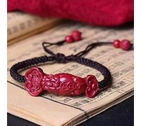 YXWYXWA Brazalete Feng Shui Pulsera de Riqueza para Mujeres Cinnabar Mantra de Seis Caracteres Sutra pi pi yao Brazalete atrae talismán de Riqueza para la Prosperidad Dinero Buena Suerte,