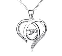 YXWYXWA Collar de Accesorios para Mujeres Cadena de clavícula Big Holding Hands Small Heart Hollow Hollow Poste de Mujer Cuello Día de la Madre Lacios