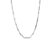 YXWYXWA Collar de Acero Inoxidable Plata, Cadena de Barra de 40-55 cm, Collar de Cadena para Hombres de 1.5-4 mm para el día de San Valentín
