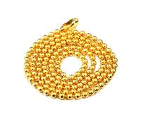 YXWYXWA Collar de Cadena de Cuentas de 60 cm, Cadena de Collar de 3 mm, Collar de Cadena de Acero Inoxidable de Oro para Novio