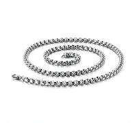 YXWYXWA Collar para Hombres de 2-7 mm, Collar de Cadena de 45-70 cm, Acero Inoxidable de Oro/Cadena de Plata para el día de San Valentín