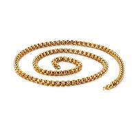 YXWYXWA Collar para Hombres de 2-7 mm, Collar de Cadena de 45-70 cm, Acero Inoxidable de Oro/Cadena de Plata para el día de San Valentín