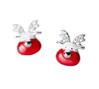 YXWYXWA Cute Snowflake Snowman Bell Christmas Series Stud Earrings For Women Birthday Jewelry
