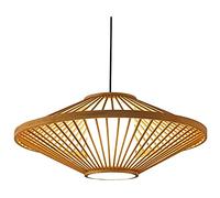 YXWYXWA E27 Retro Natural and Rattan Woven New Chinese Restaurant Tea Room Bedroom Living Room Coffee Shop UFO Shaped Antique Japanese Style Lam