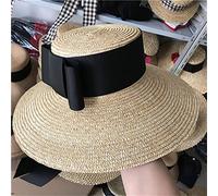 YXWYXWA Elegant Women Wide Brim Hat Floppy Summer Sun Hat Holiday Boater Beach Hat Cap Band Bow Kentucky Hat Sombreros