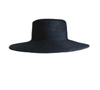 YXWYXWA European Style Flat Top Big Brim Straw Hat Beach Vacation Hat Sun Hat