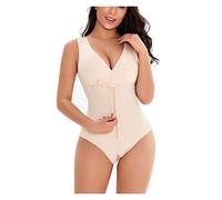 YXWYXWA Fajas Shapewear para Mujer con Control de Barriga, corsé sin Mangas, Cuello en V, Entrepierna Abierta