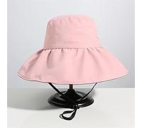 YXWYXWA Foldable Wide Brim Bucket Hat Hat Fisherman Hat with Wind Rope Women Men Outdoor Sun Hat