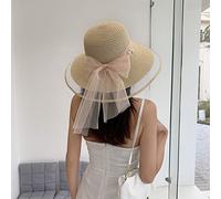YXWYXWA Foldable Wide Brim Floppy Hat Pearl Sun Hat Beach Women Summer Hat Travel Cap Lady Cap Female
