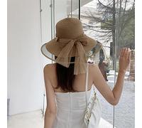 YXWYXWA Foldable Wide Brim Floppy Hat Pearl Sun Hat Beach Women Summer Hat Travel Cap Lady Cap Female