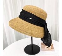 YXWYXWA French Bow Tie Raffia Hat Female Summer Temperament Sun Hat Beach Vacation Sun Protection Cap