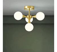 YXWYXWA Glass Globe Semi-recessed Ceiling Light Antique Brass Gold Magic Bean Molecular American Style Globe Embedded Farmhouse Lighting Home Decoration Light Fixture Interesting