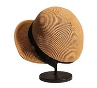 YXWYXWA Hat Retro Age Reduction Face Small Foldable Curly Edge Japanese Sunhat Female Summer Vacation Beach Hat