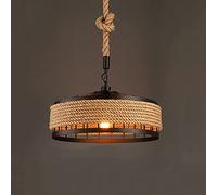 YXWYXWA Iron Rope American Retro Industry Loft Creative Headlight Restaurant Bar Cafe Light E27 Dining Room Nostalgic Round Pendant Lamp Lights Droplight Hemp Rope Adjustable Hanging Lamps