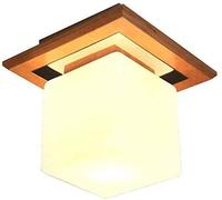 YXWYXWA Japanese Decoration Wood Ceiling Lamp Glass Lampshade Bedroom Entrance Aisle Indoor Home Lights E27 LED Nordic Bedside Ceiling Light Interesting