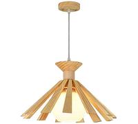 YXWYXWA Japanese Nordic Wooden Personality Creative Pastoral Bedroom Restaurant Bar Table Lamp E27 Southeast Asia Log Light Single Head Glass Shade Hanging Adjustable Height Si Interesting