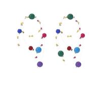 YXWYXWA Jewelry Colorful Beaded Earrings for Women Girls Trendy Fashion Wire Wrapped Beaded Firework Dangling Earrings s for Women Girls for Christmas,Beach,Music Festival,Wedding,Party,Daily