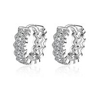 YXWYXWA Jewelry for Women Women Silver Earrings, 925 Sterling Silver Hoop Rhinestone Men Earrings Bow Star Leaf Butterfly Heart Crystal Geometry Charming Gifts For Girlfriend, Wife, Sister,