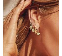 YXWYXWA Jewelry for Women Women Silver Earrings, Bohemia Star Moon Crystal Geometric Round Women Set Stud Earrings Charming Female Birthday Party Jewelry Brincos Gifts For Girlfriend, Wife, Sister,