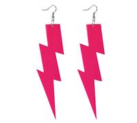 YXWYXWA Jewelry for Women Women Silver Earrings, Fluorescence Colorful Lightning Shape Women Long Drop Earrings Minimalist Punk Jewelry Bijoux For Party Gift Gifts For Girlfriend, Wife, Sister,