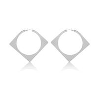 YXWYXWA Jewelry for Women Women Silver Earrings, Minimalist Square Hollow OL Women Hoop Earrings Exquisited Trendy Hyperbole Big Unique Charming Brincos Gifts For Girlfriend, Wife, Sister, Daughter,