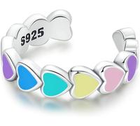 YXWYXWA Joyas de Plata esterlina, Arena de Orejas de corazón de Amor 925 Silver Sterling no Perforada Oreja de cartílago en Envoltura Arete Relleno de Boho Relleno