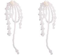 YXWYXWA Ladies Handmade Sier Needle Lovely Long Beads Transparent Earring Resin Drop Earrings for Women Transparent Fashion/A