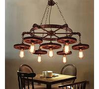 YXWYXWA LED Rustic Loft Wrought Iron Gear Pendant Light American Country Retro Industrial Light Personality Creative Restaurant Ceiling Lamp Cafe Bar Hotel Hanging Lamp Dia 35.4 Inch E27