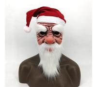 YXWYXWA Máscara de snata Realista con Sombrero, máscara de Viejos de Navidad Old Man, máscara de Accesorios de Cosplay de Santa para Disfraz de Fiesta